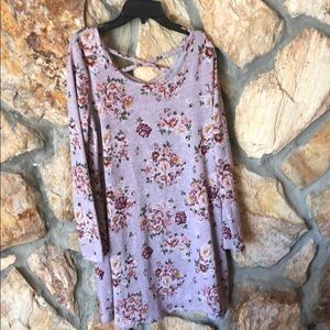 Light purple with floral pattern dress